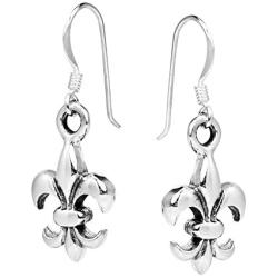 Everyday Lily Flower .925 Sterling Silver Dangle Earrings