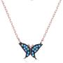 Unique Royal Jewelry 925 Sterling Silver Turquoise Butterfly Necklace - Adjustable 17'' - 19''