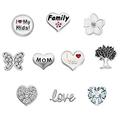 Third Time Charm I Love You Mom Floating Family Charm for Glass Living Memory Lockets Necklace & Bracelets Third Time Charm I Love You Mom Floating Family Charm for Glass Living Memory Lockets Necklace & Bracelets