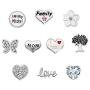 Third Time Charm I Love You Mom Floating Family Charm for Glass Living Memory Lockets Necklace & Bracelets