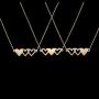 VLINRAS Best Friends Necklace for 3, Sister Bracelet for 3 BFF Matching Heart Pendant Long Distance Friendship Jewelry Birthday Gift