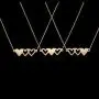 VLINRAS Best Friends Necklace for 3, Sister Bracelet for 3 BFF Matching Heart Pendant Long Distance Friendship Jewelry Birthday Gift
