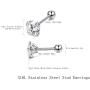 Hanpabum 12Pairs 16G Stainless Steel Cubic Zirconia Tragus Earrings for Women Girls Helix Stud Earring Body Piercing Jewelry Set
