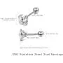 Hanpabum 12Pairs 16G Stainless Steel Cubic Zirconia Tragus Earrings for Women Girls Helix Stud Earring Body Piercing Jewelry Set
