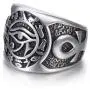 Men Stainless Steel Rings Egyptian Eye of Horus Cross of Life Ankh Hieroglyphics Text Symbol Vintage Jewelry Men Stainless Steel Rings Egyptian Eye of Horus Cross of Life Ankh Hieroglyphics Text Symbol Vintage Jewelry