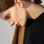 Hqtrade Chic Alloy Drop Hook Bar Dangle Earrings Long Pendant Earrings Cube Dangle Cubic Zirconia Jewelry for Women Ladies Girls