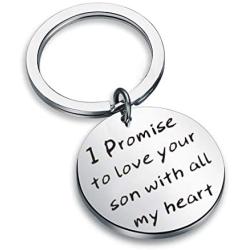 Zuo Bao Mother in Law Keychain Gifts I Promise to Love Your Son with All My Heart Wedding Gift to Mother/Father of Groom