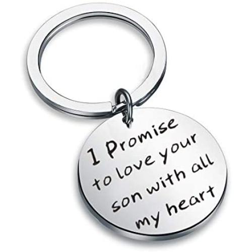 Zuo Bao Mother in Law Keychain Gifts I Promise to Love Your Son with All My Heart Wedding Gift to Mother/Father of Groom