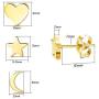 LOYALLOOK 3 Pairs 925 Sterling Silver Stud Earrings Tiny Moon Star Heart Plain Silver Stud Earrings Set for Women