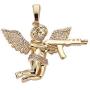 XINAOBAOLUO Hip-HOP Angel Pendant Necklace Mens Womens Gold Plated Stainless Steel Chain Jewelry Gift for Goodfriend
