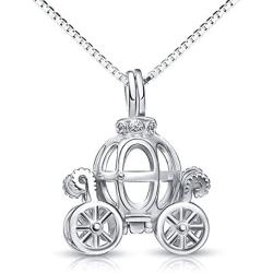 925 Sterling Silver Pumpkin Carriage Pendant Necklace,Bracelet