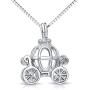 925 Sterling Silver Pumpkin Carriage Pendant Necklace,Bracelet