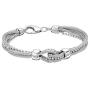 Parade of Jewels Sterling Silver Mesh Multi Strand Bracelet (7.5 inches)