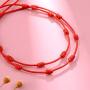 YELUWA Handmade Red Bracelets 7 Knots Bracelets Adjustable, Red String Amulet Nazar Bracelets for Womens Mens Girls Boys, Thread Amulet for Luck and Success