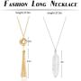 Jstyle 8Pcs Long Pendant Necklace Set Women Bar Circle Leaf Tassel Y Statement Necklace Silver Gold Plated Chain Necklace Set