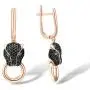 Santuzza Black Panther Spinel Rose Gold 14K Plating Earrings for Women 925 Sterling Silver Leopard Head Earring Santuzza Black Panther Spinel Rose Gold 14K Plating Earrings for Women 925 Sterling Silver Leopard Head Earring