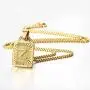 Trendsmax Initial A-Z Letter Pendant Necklace Mens Womens Capital Letter Yellow Gold Plated Stainless Steel Box Chain 22inch