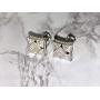 Mens Ladies 14K White Gold Over Silver Lab Diamond Earrings Screw Back Studs Iced Out aretes para hombre - Mens Earrings, Screw Back, Mens Jewelry, Hip hop Earring