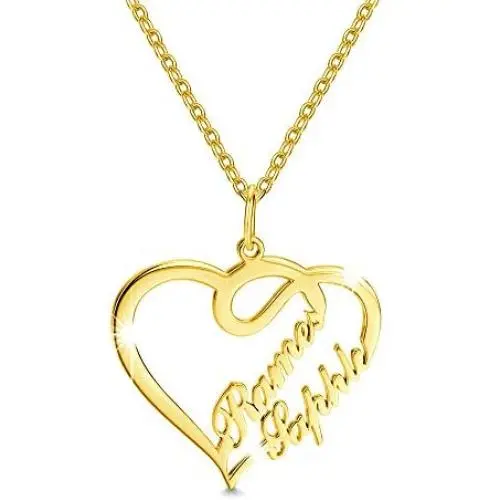 AIJIAO Custom Name Heart Necklace Personalized Pendant for Women Girls Love Jewelry Gift