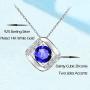 Sapphire Necklace Square Pendant Necklace September Birthstone Choker Necklace Charms for Women Mothers Teens Girls Wedding Birthday Party Jewelry Fashion Gifts