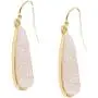 Humble Chic Simulated Druzy Drop Dangles - Boho Glitter Long Double Teardrop Dangly Earrings for Women - Bohemian Created Geode Stone Sparkly Pendants