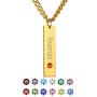 GOLDCHIC JEWELRY Mothers Day Personalized Birthstone Vertical Bar Necklace, Engraved Family Names Necklace with Birthstone for Men/Women, Pendant for Husband/Father/Son/Grandma/Mom,Gift Box Included