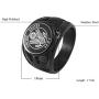 JAJAFOOK Vintage Titanium Steel US Military Army Ring Eagle Medal Rings for Men, Silver/Gold/Black