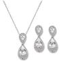 UDORA Teardrop Cubic Zirconia Drop Earrings Necklace Bridal Jewelry Sets Wedding Prom Gifts For Bridesmaid