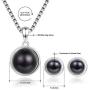 EVERU Pearl Jewelry Set Sterling Silver with AAAA Freshwater Cultured Pearls Stud Earrings and Necklace Sets for Women