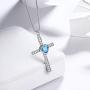 Birthstone Necklace/Earring 925 Sterling Silver Women Cross/3D Cube/Cresent Moon Birth Stone Jewelry Mens Birthday Gift Anniversary Present