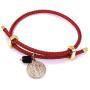 18K Gold Plated Saint Benedict Red String Bracelet Adjustable Charm Genuine Jetstone