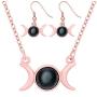Triple Moon Goddess Symbol Semi-Precious Stones Jewelry