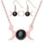 Triple Moon Goddess Symbol Semi-Precious Stones Jewelry