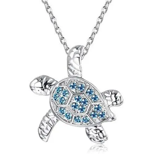 Sllaiss 18k White Gold Plated Sea Turtle Pendant Necklace Blue Crystal Birthstone Necklace Made with Swarovski Crystals saphire Cute Turtle Jewelry for Women for Anniversary Birthday Sllaiss 18k White Gold Plated Sea Turtle Pendant Necklace Blue Crystal Birthstone Necklace Made with Swarovski Crystals saphire Cute Turtle Jewelry for Women for Anniversary Birthday