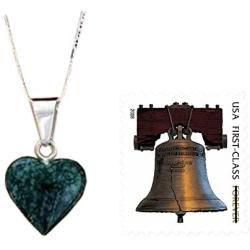NOVICA .925 Sterling Silver and Jade Heart Shaped Pendant Necklace, 18'', Love Immemorial