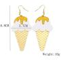 Fun Acrylic Ice Cream Popsicle Drop Earrings Cute Food Model Dangle Earrings Unique Gift Jewelry for Women Girls