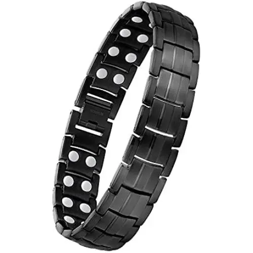 Feraco Titanium Magnetic Bracelet for Men Arthritis Pain Relief Carpal Tunnel Health Double Row Strong Magnets Ultra Strength Magnetic Therapy Bracelet, Lightweight Durable Titanium Bracelet Feraco Titanium Magnetic Bracelet for Men Arthritis Pain Relief Carpal Tunnel Health Double Row Strong Magnets Ultra Strength Magnetic Therapy Bracelet, Lightweight Durable Titanium Bracelet