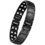 Feraco Titanium Magnetic Bracelet for Men Arthritis Pain Relief Carpal Tunnel Health Double Row Strong Magnets Ultra Strength Magnetic Therapy Bracelet, Lightweight Durable Titanium Bracelet