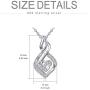 Natural Diamond Infinity Swirl Necklace, Sterling Silver Heart Pendant Necklace Love Jewelry for Her, Mom, Wife, 18''-20''