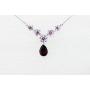Faship Gorgeous Rhinestone Crystal Floral Necklace Earrings Set