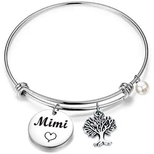BEKECH Mimi Bracelet Grandma Mimi Charm Expandable Wire Bangle Mimi Jewelry Grandmother Gift for Family Mimi Nana Nonna BEKECH Mimi Bracelet Grandma Mimi Charm Expandable Wire Bangle Mimi Jewelry Grandmother Gift for Family Mimi Nana Nonna
