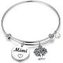 BEKECH Mimi Bracelet Grandma Mimi Charm Expandable Wire Bangle Mimi Jewelry Grandmother Gift for Family Mimi Nana Nonna