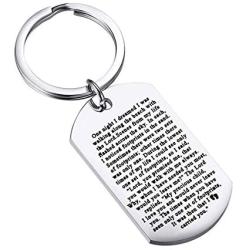 KUIYAI Footprints in The Sand Prayer Keychain Beautiful Poems Quote Christian Gift When You Saw Only One Set of Footprints It was Then That I Carried You
