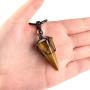 MANIFO Mens Healing Crystal Stone Necklace Natural Gemstone Faceted Point Pendant Necklace Jewelry