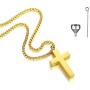 REVEMCN Cross Urn Necklace for Ashes Stainless Steel Cross Pendant Necklace for Men Women 20-24 Inches Chain