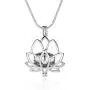 BAIYIDE Lotus Flower Ashes Pendant Cremation Jewelry with Mini Keepsake Urn Memorial Ash Jewelry