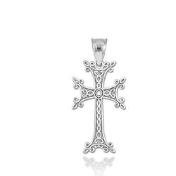 Religious Jewelry by FDJ Fine 925 Sterling Silver Armenian Cross Charm Pendant
