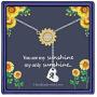 Sunflower Necklace Gift for Women Girls, 14k Gold Plated Sunflower Necklace Sunflower CZ Pendant Necklace You are My Sunshine Heart Initial Necklace Sunflower Jewelry Gifts for Women