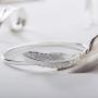 SA SILVERAGE 925 Sterling Silver Feather Bracelet Bangles For Women Vintage Style Adjustable Cuff Jewelry