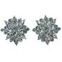 Faship Gorgeous Crystal Rhinestone Floral Clip On Earrings